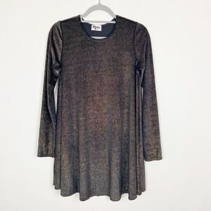 Show Me Your Mumu Mini Dress Small Black Gold Velvet Boho Gypsy‎ Hippie Festival